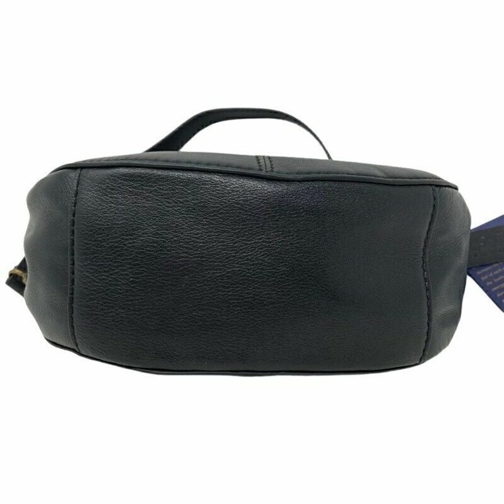 NEW Rachel Roy Womens Crossbody Bag Black Leather Magnetic Snap Wood Handle - Picture 3 of 9